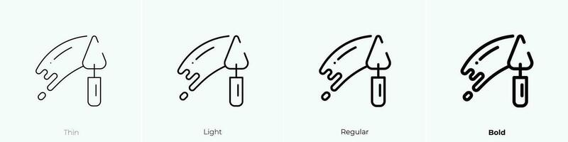 troffel icoon. dun, licht, regelmatig en stoutmoedig stijl ontwerp geïsoleerd Aan wit achtergrond vector