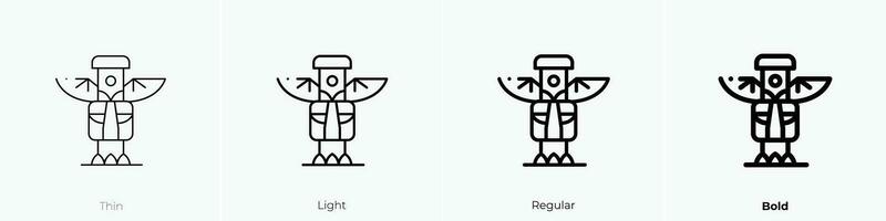 totem icoon. dun, licht, regelmatig en stoutmoedig stijl ontwerp geïsoleerd Aan wit achtergrond vector