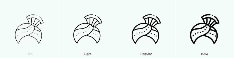 tulband icoon. dun, licht, regelmatig en stoutmoedig stijl ontwerp geïsoleerd Aan wit achtergrond vector