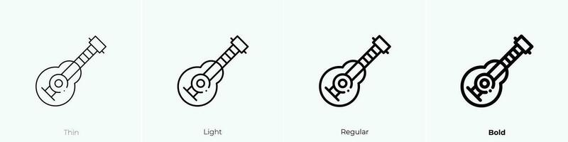 ukelele icoon. dun, licht, regelmatig en stoutmoedig stijl ontwerp geïsoleerd Aan wit achtergrond vector