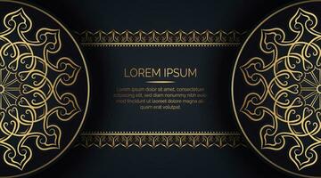 luxe achtergrond met gouden mandala ornament vector