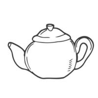 hand- getrokken theepot illustratie in vector . tekening theepot illustratie in vector. hand- getrokken theepot icoon in vector. theepot icoon