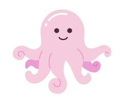 aanbiddelijk Octopus baby met gekruld tentakels semi vlak kleur vector karakter. onderwater- oceaan schepsel. bewerkbare vol lichaam personage Aan wit. gemakkelijk tekenfilm plek illustratie voor web grafisch ontwerp