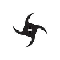 Ninja shuriken logo vector sjabloon