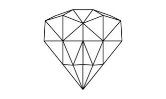 diamant schets Aan wit achtergrond vector