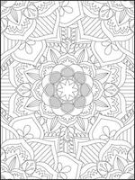 mandala, mandala kleur bladzijde, bloemen mandala kleur bladzijde. bloemen mandala patroon volwassen kleur bladzijde vector