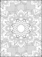 mandala, mandala kleur bladzijde, bloemen mandala kleur bladzijde. bloemen mandala patroon volwassen kleur bladzijde vector