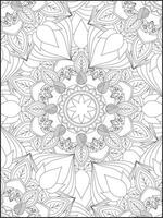 mandala, mandala kleur bladzijde, bloemen mandala kleur bladzijde. bloemen mandala patroon volwassen kleur bladzijde vector