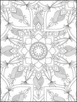 mandala, mandala kleur bladzijde, bloemen mandala kleur bladzijde. bloemen mandala patroon volwassen kleur bladzijde vector