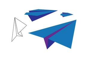 papier vliegtuig, deze vector reeks portretteert een verzameling van hand getekend tekening papier vliegtuigen, tentoongesteld individueel tegen een schoon wit achtergrond