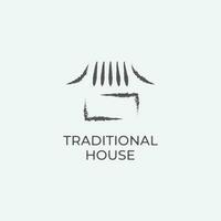 traditioneel huis icoon logo gemakkelijk ontwerp, huis beeld minimalistische illustratie ontwerp. vector