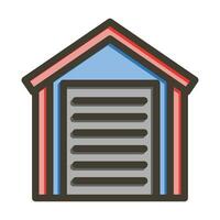 garage vector dik lijn gevulde kleuren icoon voor persoonlijk en reclame gebruiken.