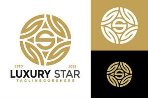 luxe ster brief s logo ontwerp vector symbool icoon illustratie