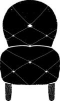 een zwart en wit illustratie van een stoel met sterren vector