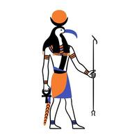 tekenfilm kleur karakter Egyptische god thot. vector