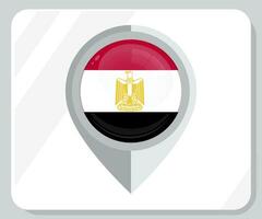 Egypte glanzend pin plaats vlag icoon vector