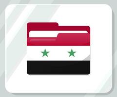 Syrië glanzend map vlag icoon vector
