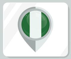 Nigeria glanzend pin plaats vlag icoon vector