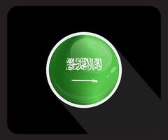 Arabisch saudi glanzend cirkel vlag icoon vector