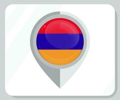 Armenië glanzend pin plaats vlag icoon vector