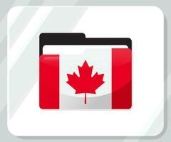 Canada glanzend map vlag icoon vector