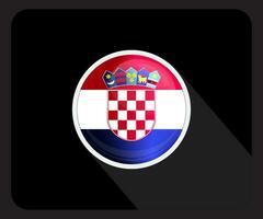 Kroatië glanzend cirkel vlag icoon vector