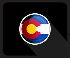 Colorado glanzend cirkel vlag icoon vector