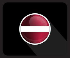 Letland glanzend cirkel vlag icoon vector