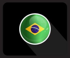 Brazilië glanzend cirkel vlag icoon vector