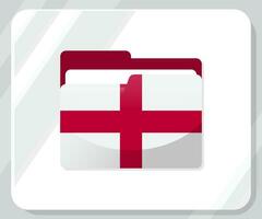 Engeland glanzend map vlag icoon vector