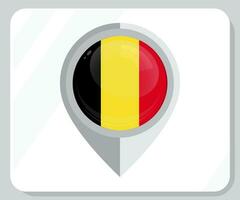 belgie glanzend pin plaats vlag icoon vector