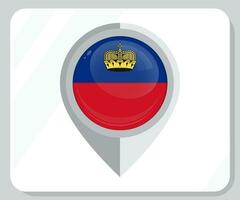 Liechtenstein glanzend pin plaats vlag icoon vector