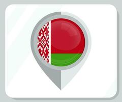 Wit-Rusland glanzend pin plaats vlag icoon vector