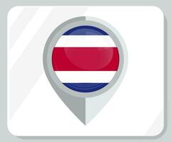 costarica glanzend pin plaats vlag icoon vector