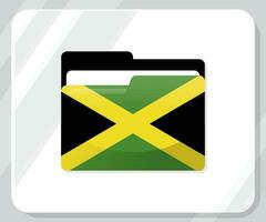 Jamaica glanzend map vlag icoon vector