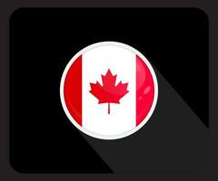 Canada glanzend cirkel vlag icoon vector