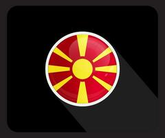 Macedonië glanzend cirkel vlag icoon vector