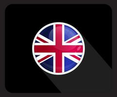 Verenigde koninkrijk glanzend cirkel vlag icoon vector