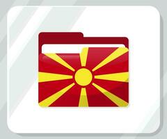 Macedonië glanzend map vlag icoon vector