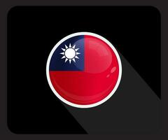 Taiwan glanzend cirkel vlag icoon vector