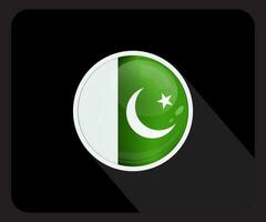 Pakistan glanzend cirkel vlag icoon vector