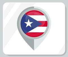 puerto rico glanzend pin plaats vlag icoon vector