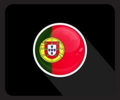 Portugal glanzend cirkel vlag icoon vector