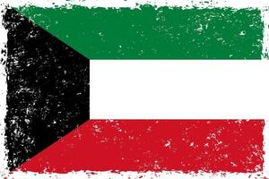 Koeweit vlag grunge verontrust stijl vector