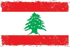 Libanon vlag grunge verontrust stijl vector