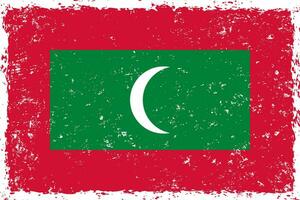 Maldiven vlag grunge verontrust stijl vector