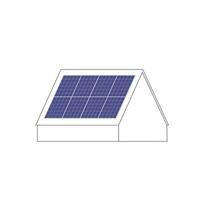 pv panelen Aan huis dak silhouet vector geïsoleerd Aan wit achtergrond.