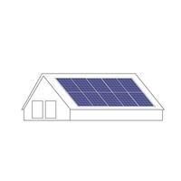 pv zonne- panelen Aan huis dak silhouet vector geïsoleerd Aan wit achtergrond.