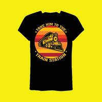 nemen hem naar de trein station t-shirt vector