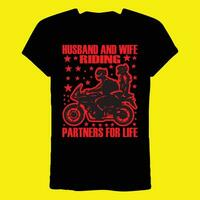 man en vrouw rijden partners voor leven t-shirt vector